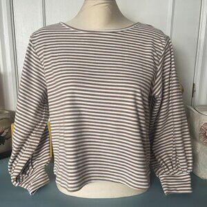 Artlove Paris Striped puffed sleeve top - size medium, twee, tomatogirl, French